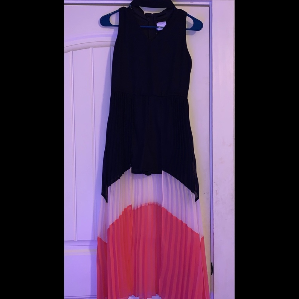 Tri-color romper dress